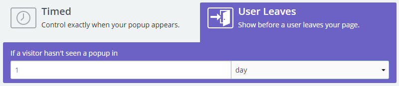 Exit intent pop-ups Visability Exit Intent