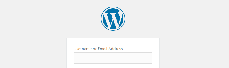 A WordPress login screen.