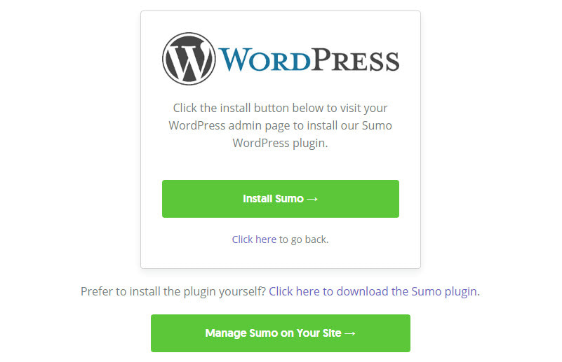 Exit intent pop-ups Install Sumo