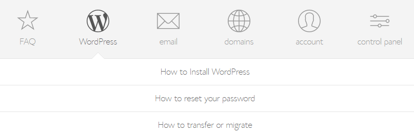 An example of a decent WordPress support section.