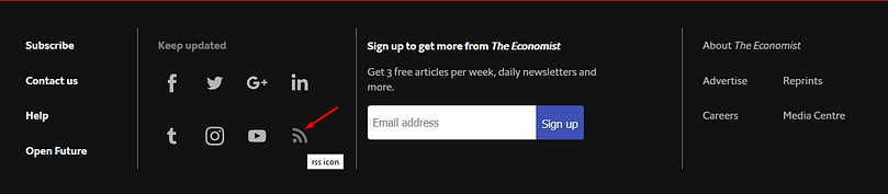 RSS-каналы находятся в свободном доступе на сайте The Ecopnomist.