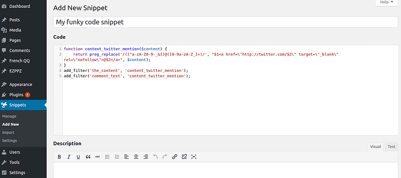 Code Snippets for WordPress