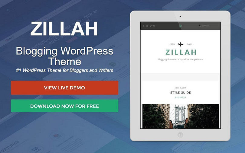 Zillah landing page