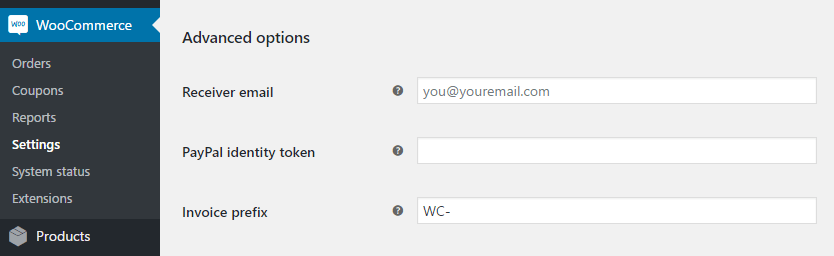 Configuring your WooCommerce PayPal settings.
