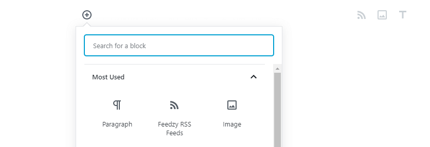 Adding a new Feedzy block.