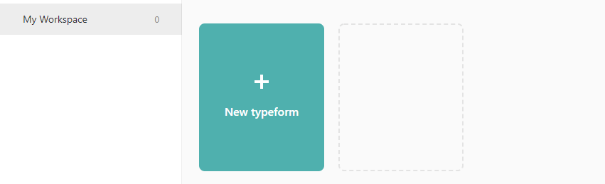 Создание новой формы Typeform.