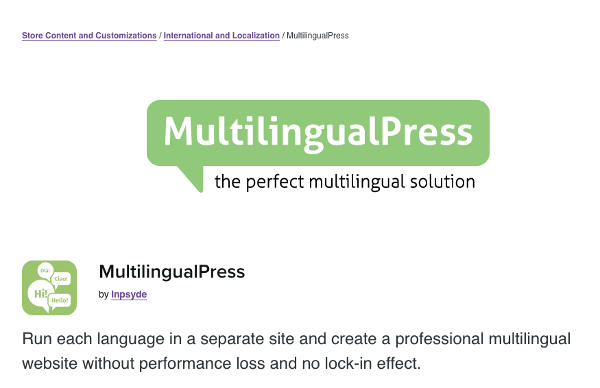 The MultilingualPress plugin.