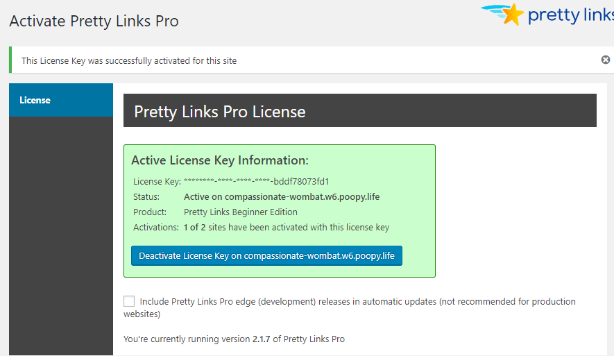pretty links pro license