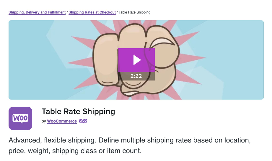 The Table Rate Shipping plugin.