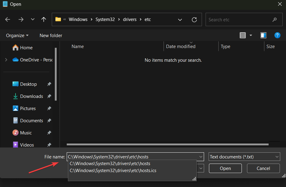 открытие файла hosts в windows - исправление dns_probe_finished_nxdomain