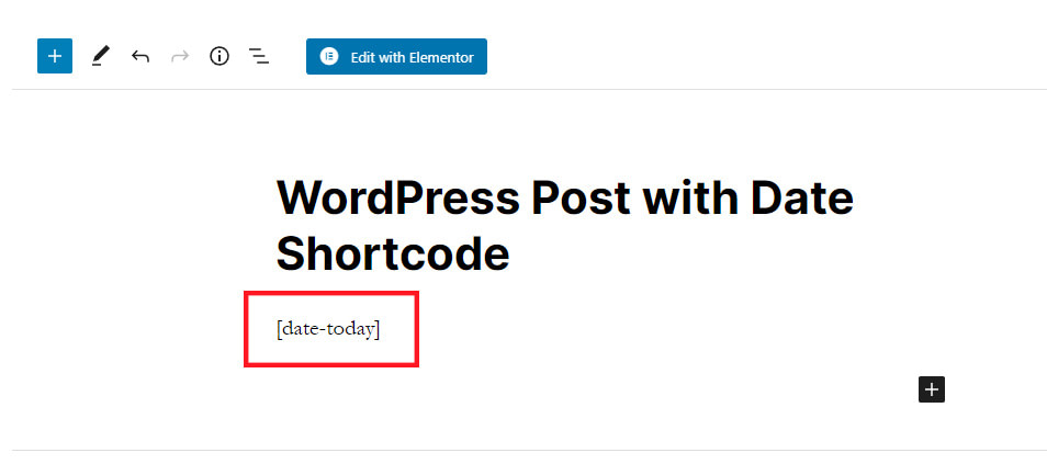 Добавление шорткода в сообщение WordPress для отображения текущей даты