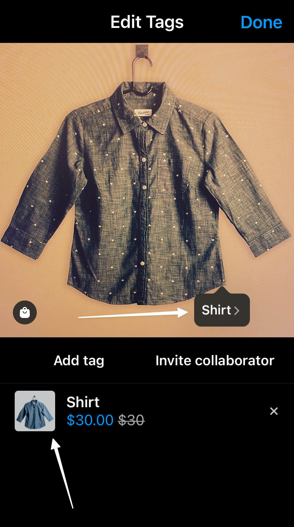 pick product for Instagram Shoppable Posts