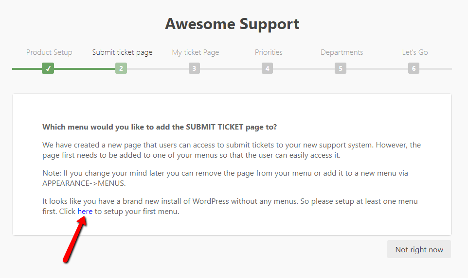 submit ticket page.