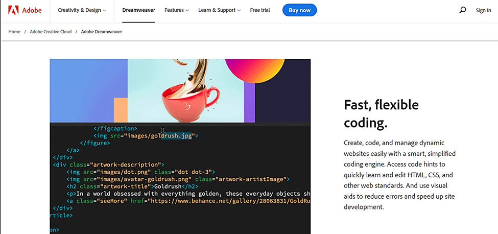 best design software adobe dreamweaver