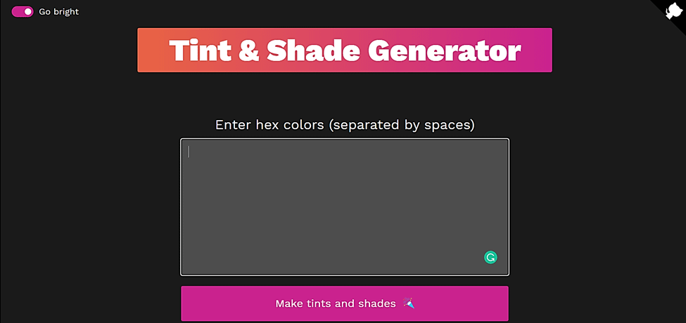 Tint and Shade is one of the best free web design software tools on the internet.