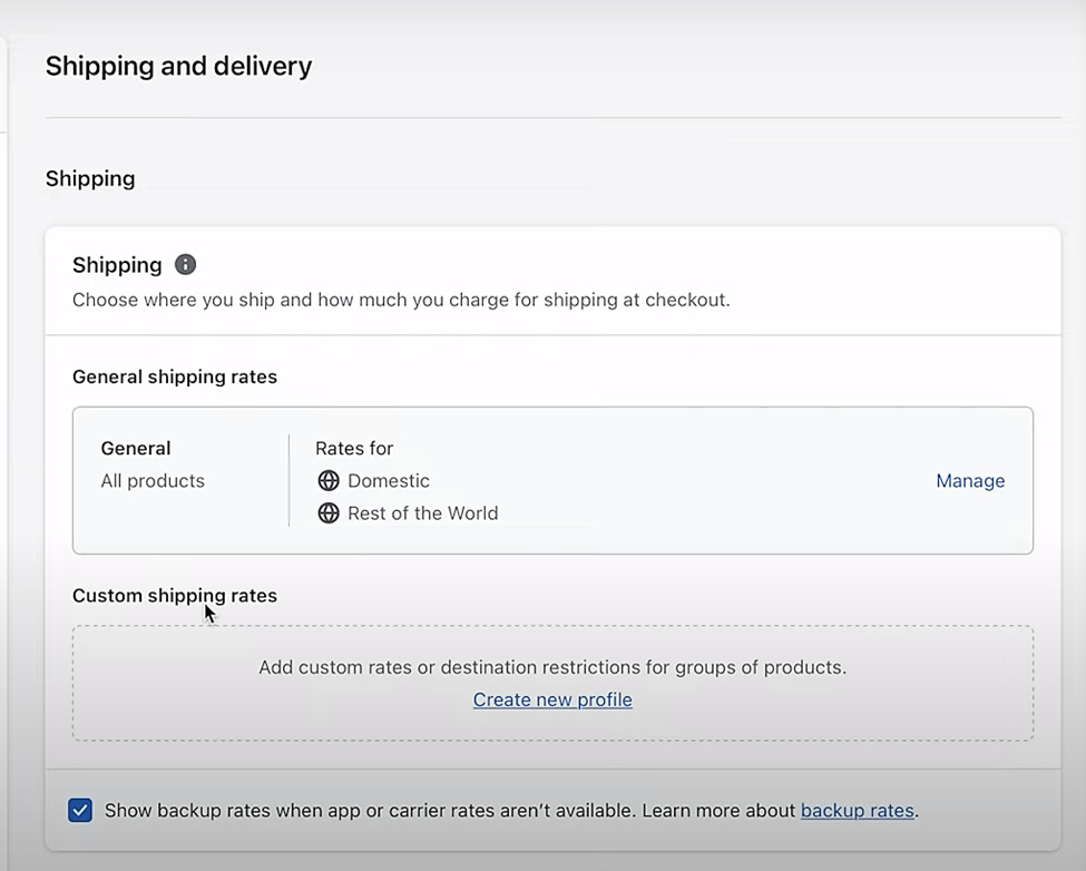 Shopify's order and shipping.