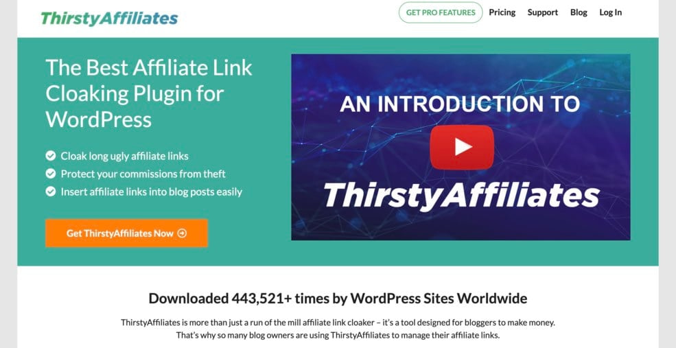 Thirsty Affiliates is a freemium plugin for managing affiliate links.