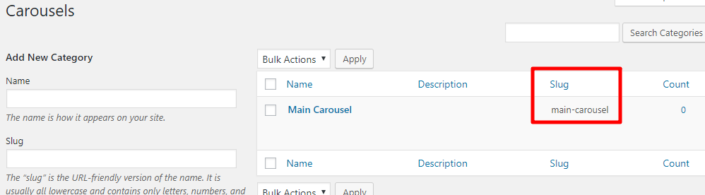 where to find carousel slug