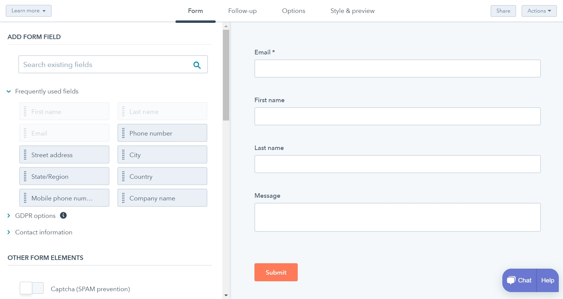 hubspot wordpress plugin interface