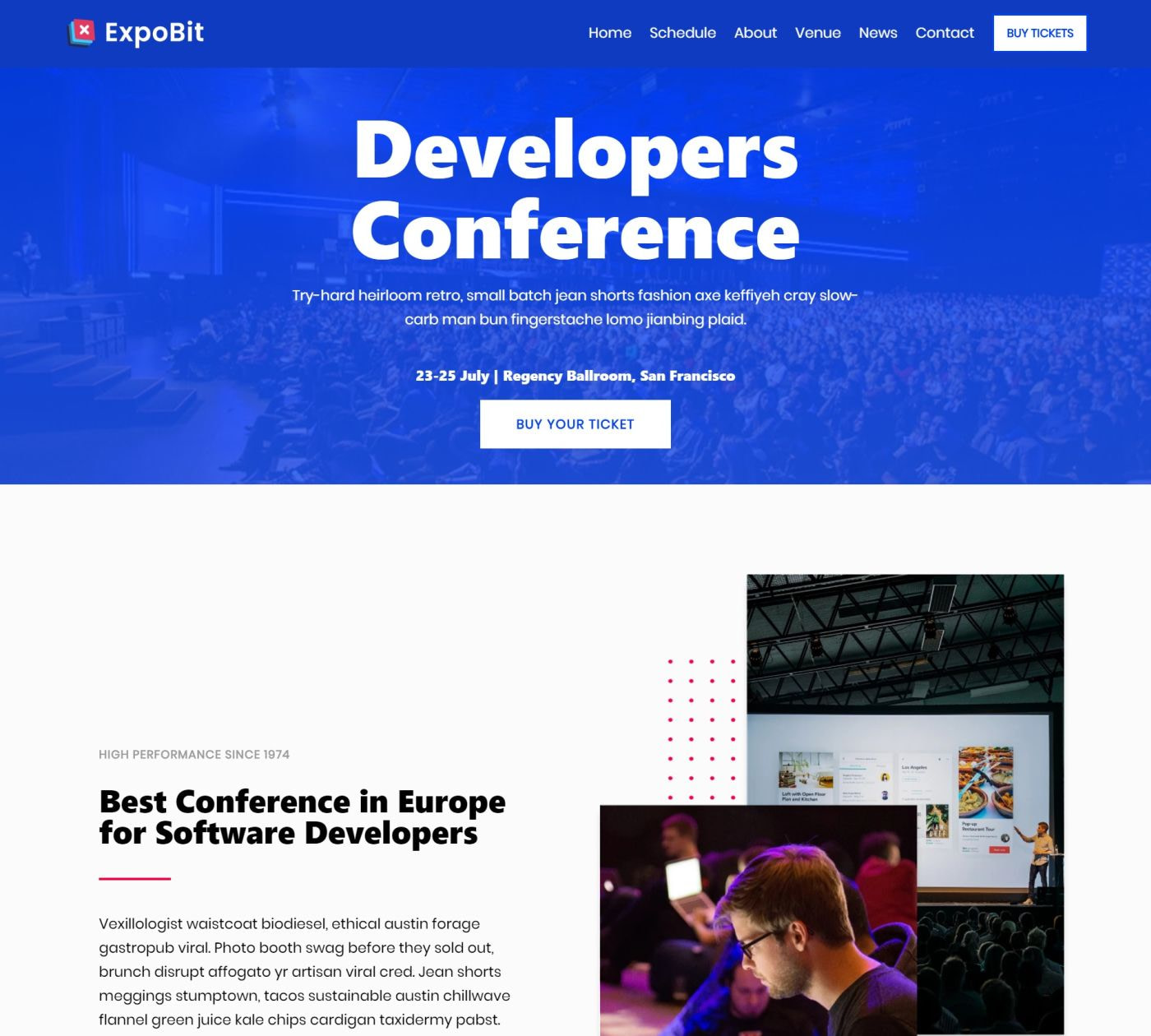 Neve is one of the best event / conference themes for WordPress.