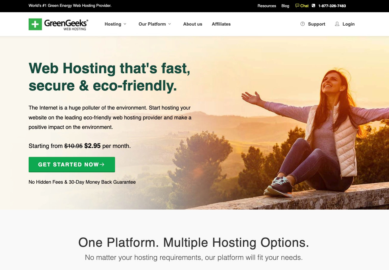 GreenGeeks یکی از بهترین ارائه دهندگان میزبانی وب سبز است.