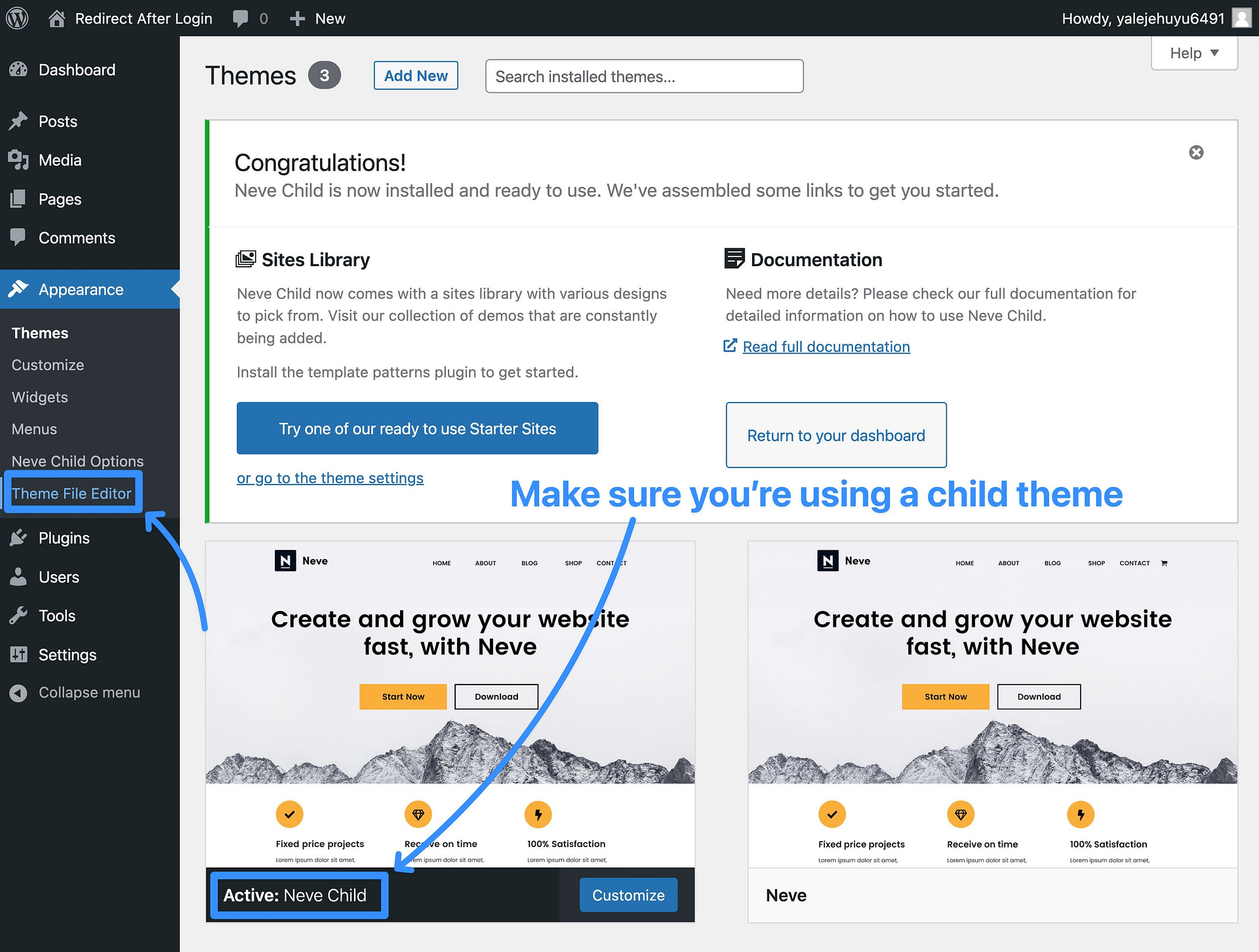 Theme file editor in WordPress
