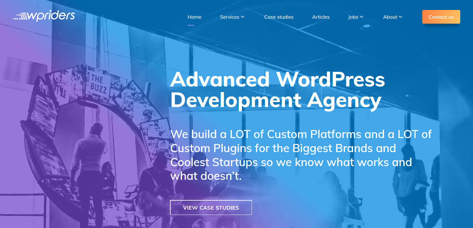 WPRiders is a WordPress development agency that provides custom services related to WordPress projects.