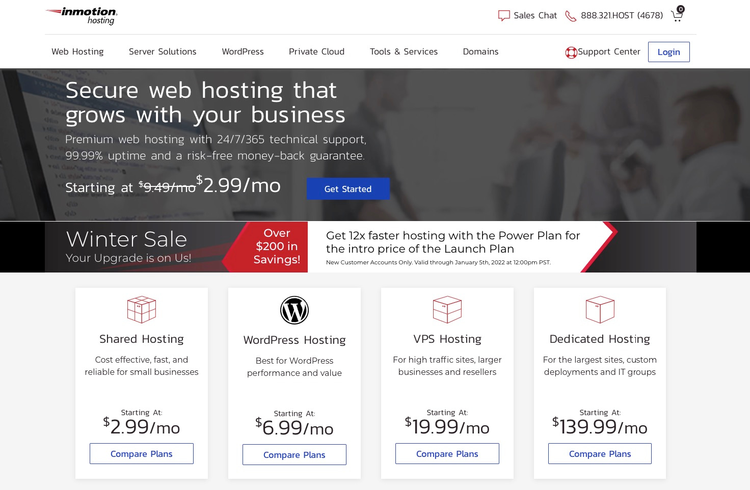InMotion is one of the best hosting companies for personal website users.