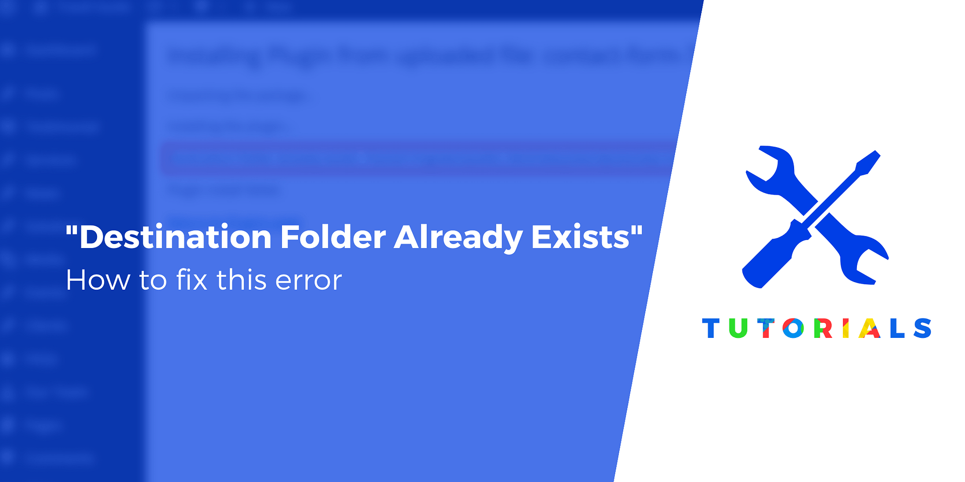 How to Fix "Destination Folder Already Exists" Error on WordPress