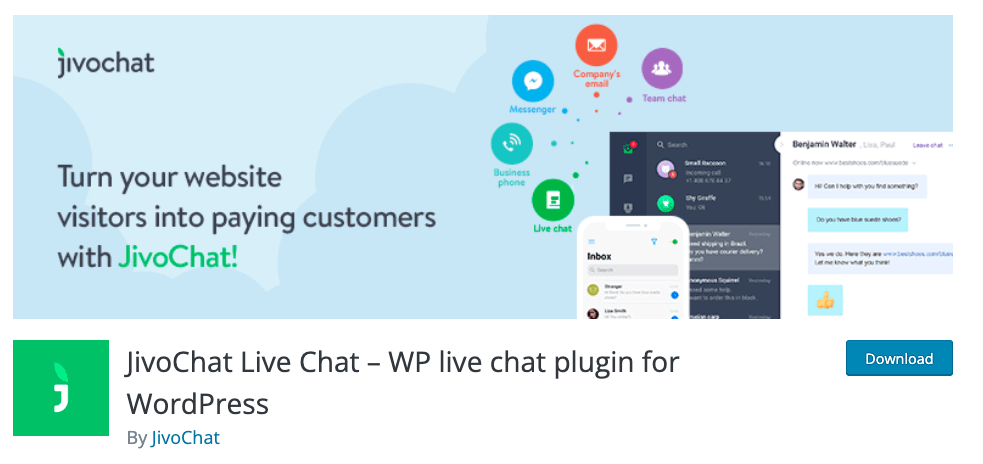 JivoChat is among the most popular WordPress live chat plugins.