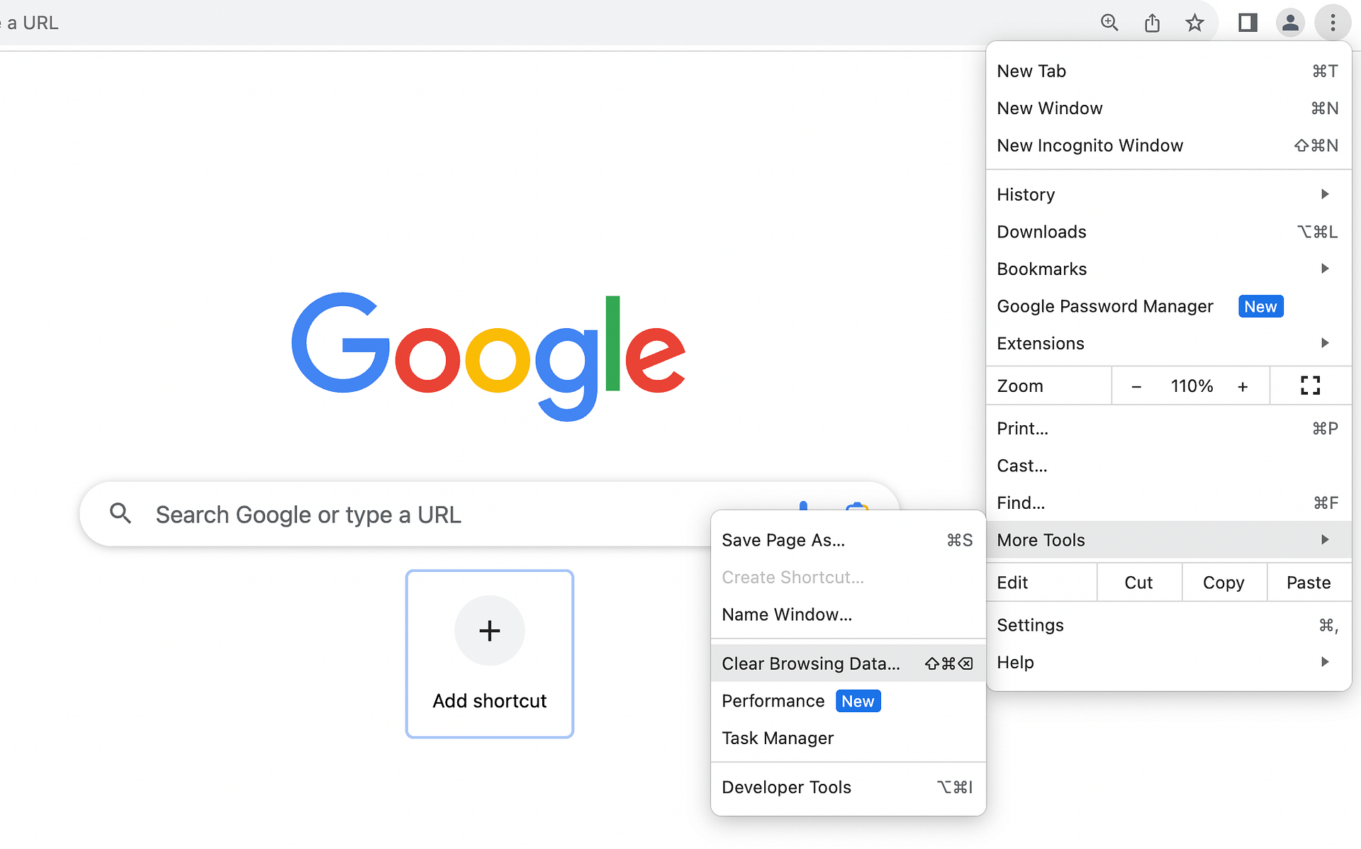 Google Chrome Tools.