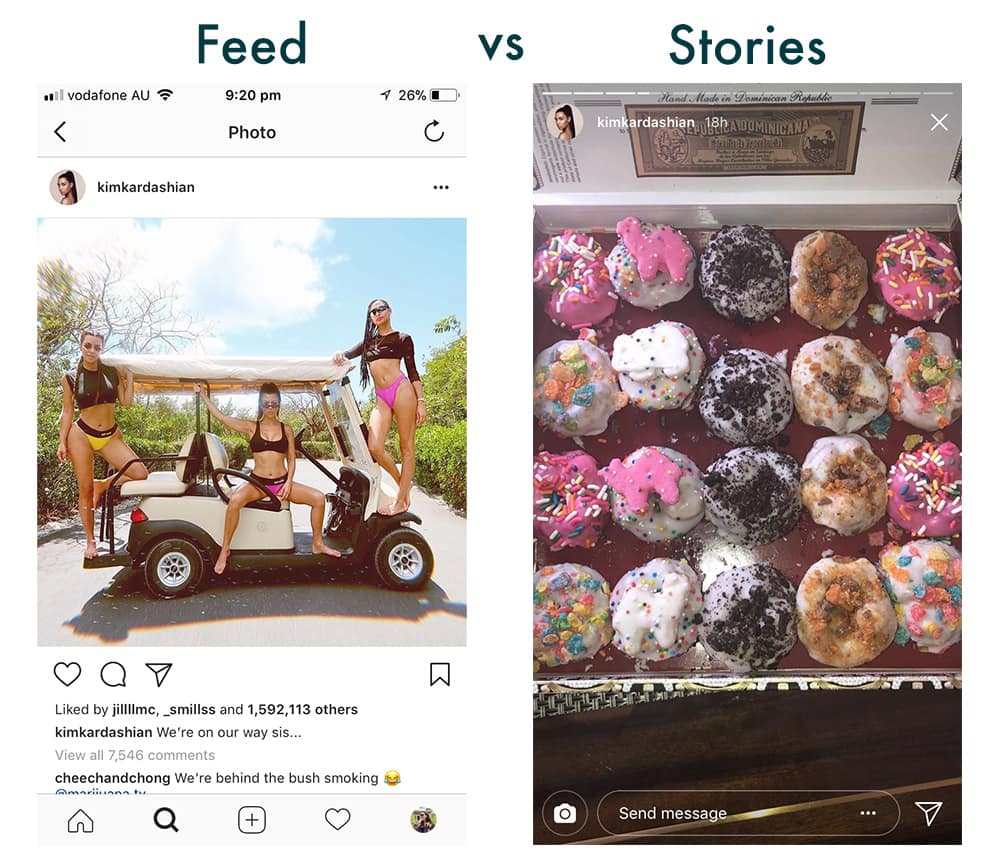 Instagram feed vs Stories