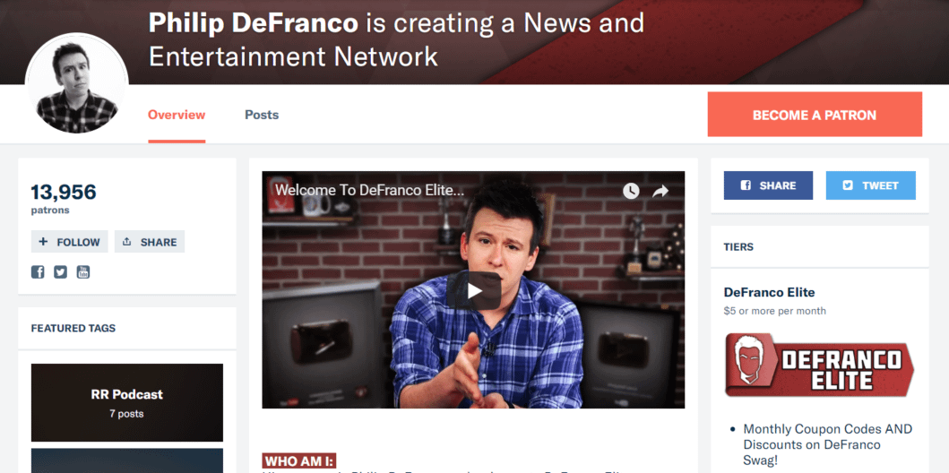 Phil Defranco Patreon