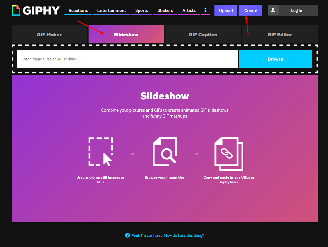 Make an animated GIF easily with the slideshow option on Giphy.com