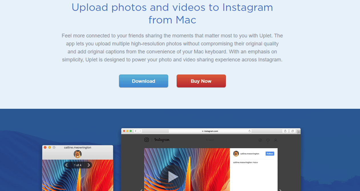 How to post to Instagram from Mac: Uplet Instagram app