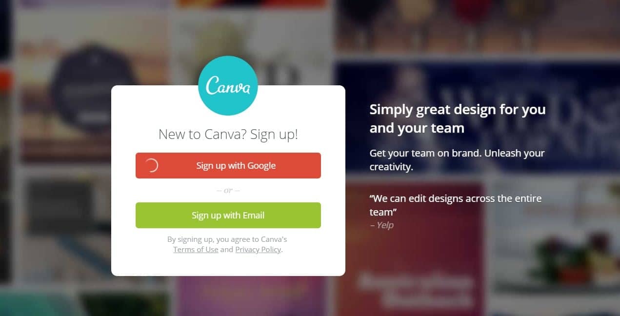 How to make infographics with Canva - Sign Up