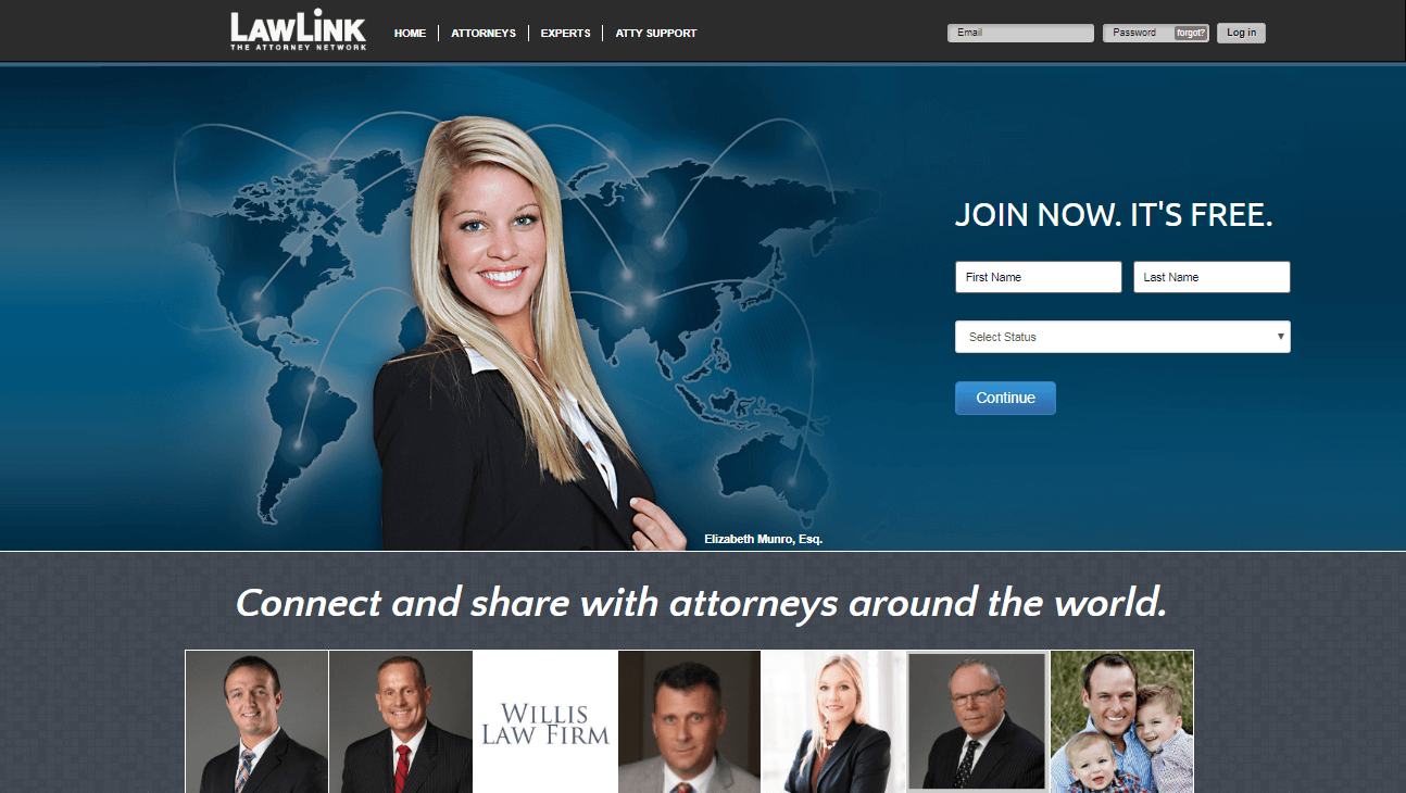The LawLink social media network.