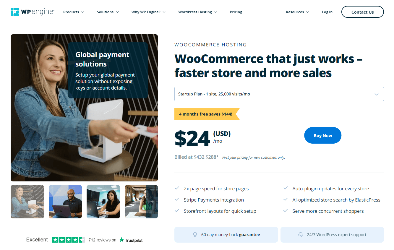 WP Engine WooCommerce hosting page.