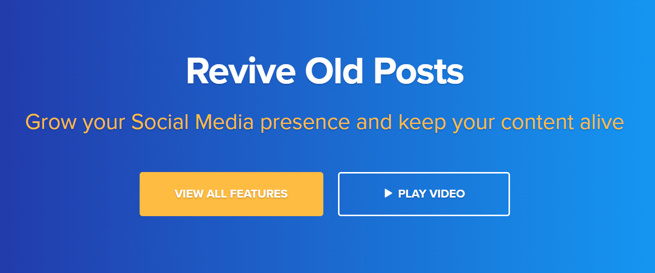 A screenshot of the Revive Old Posts plugin.