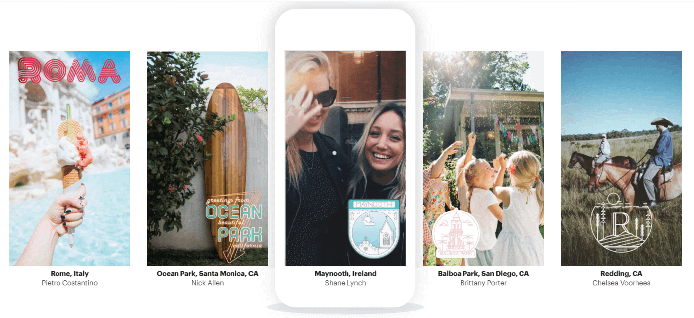 Example of Snapchat geofilters.