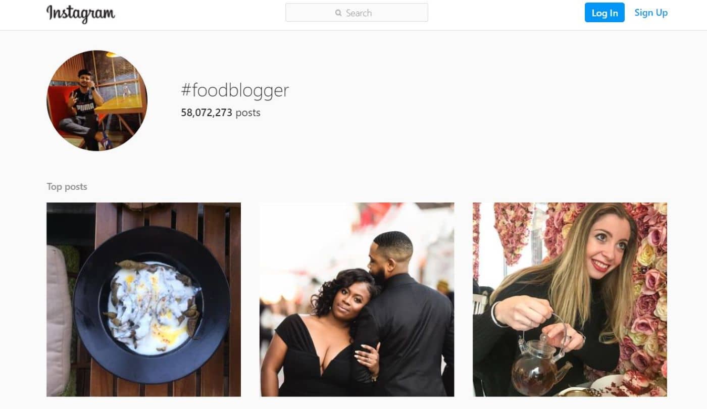 Using hashtags to look for influencers on Instagram
