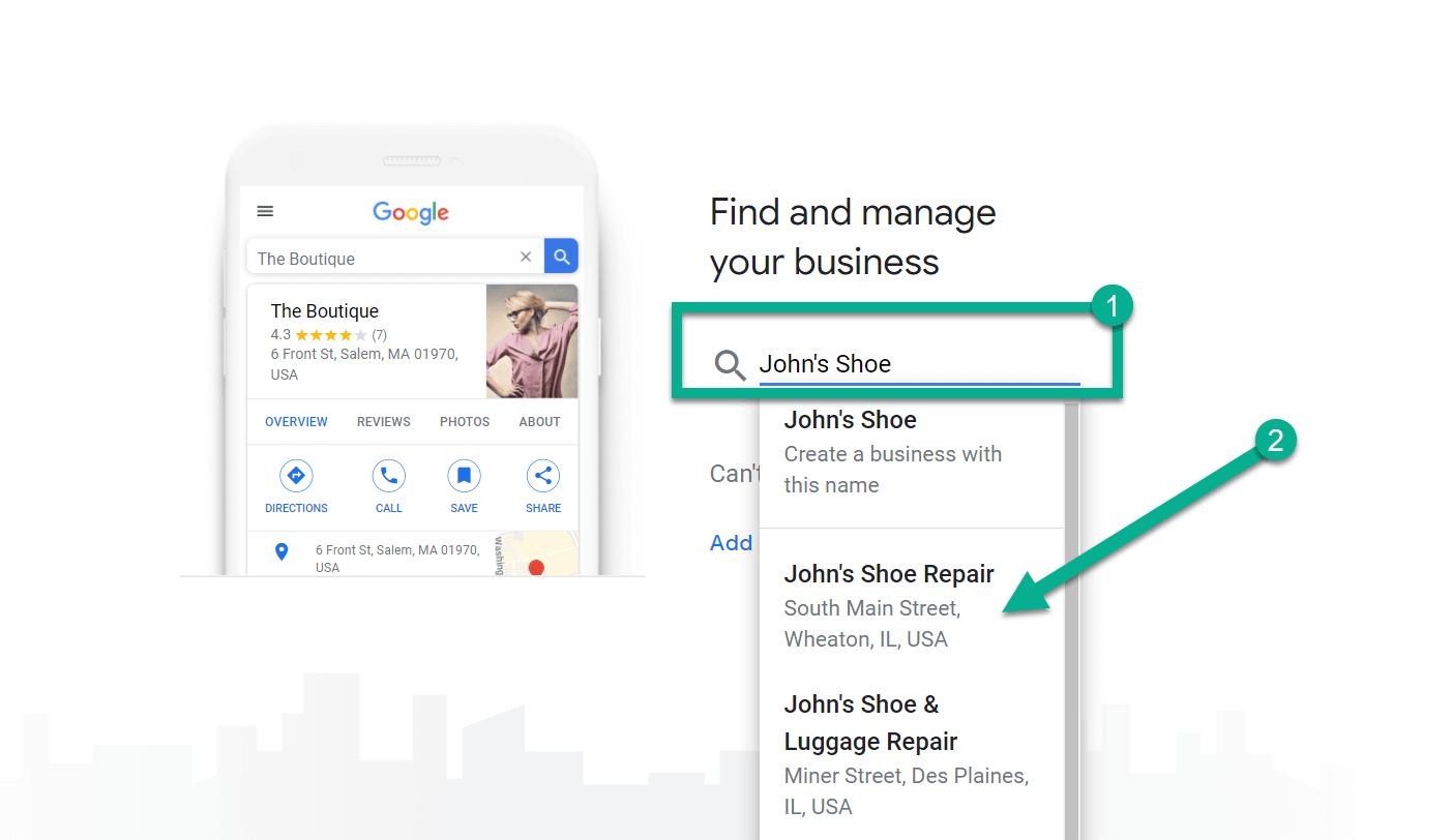 how to use Google My Business to search for business