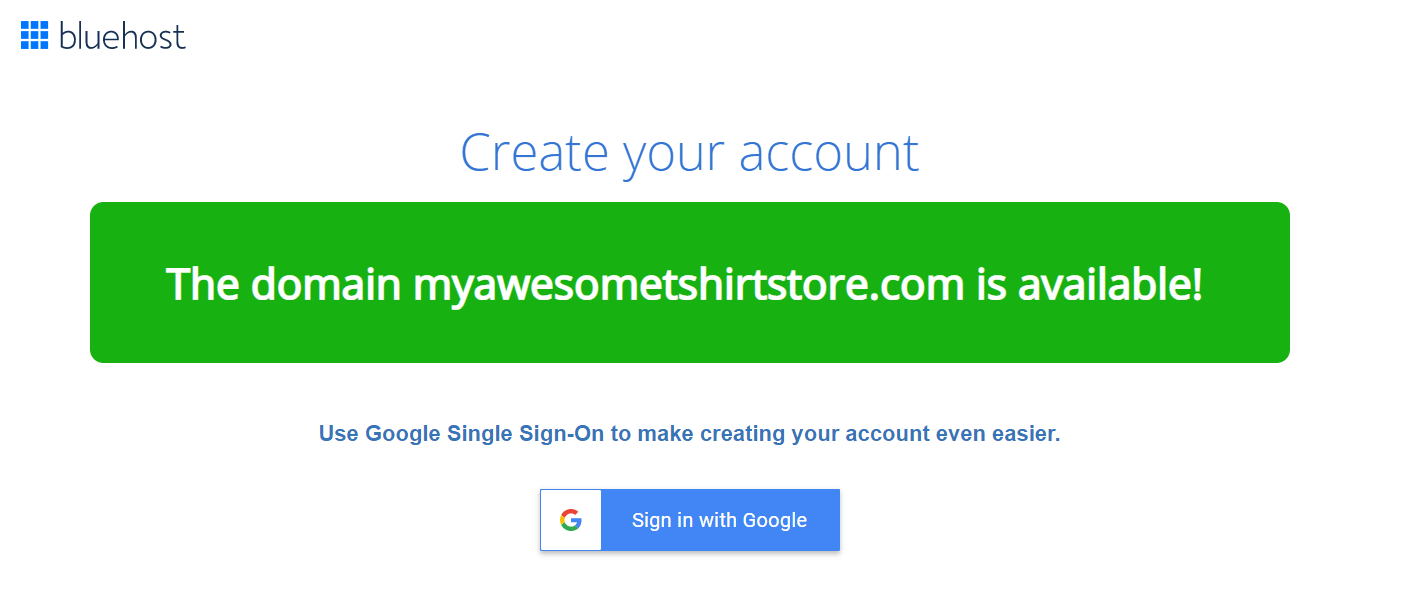 create your account