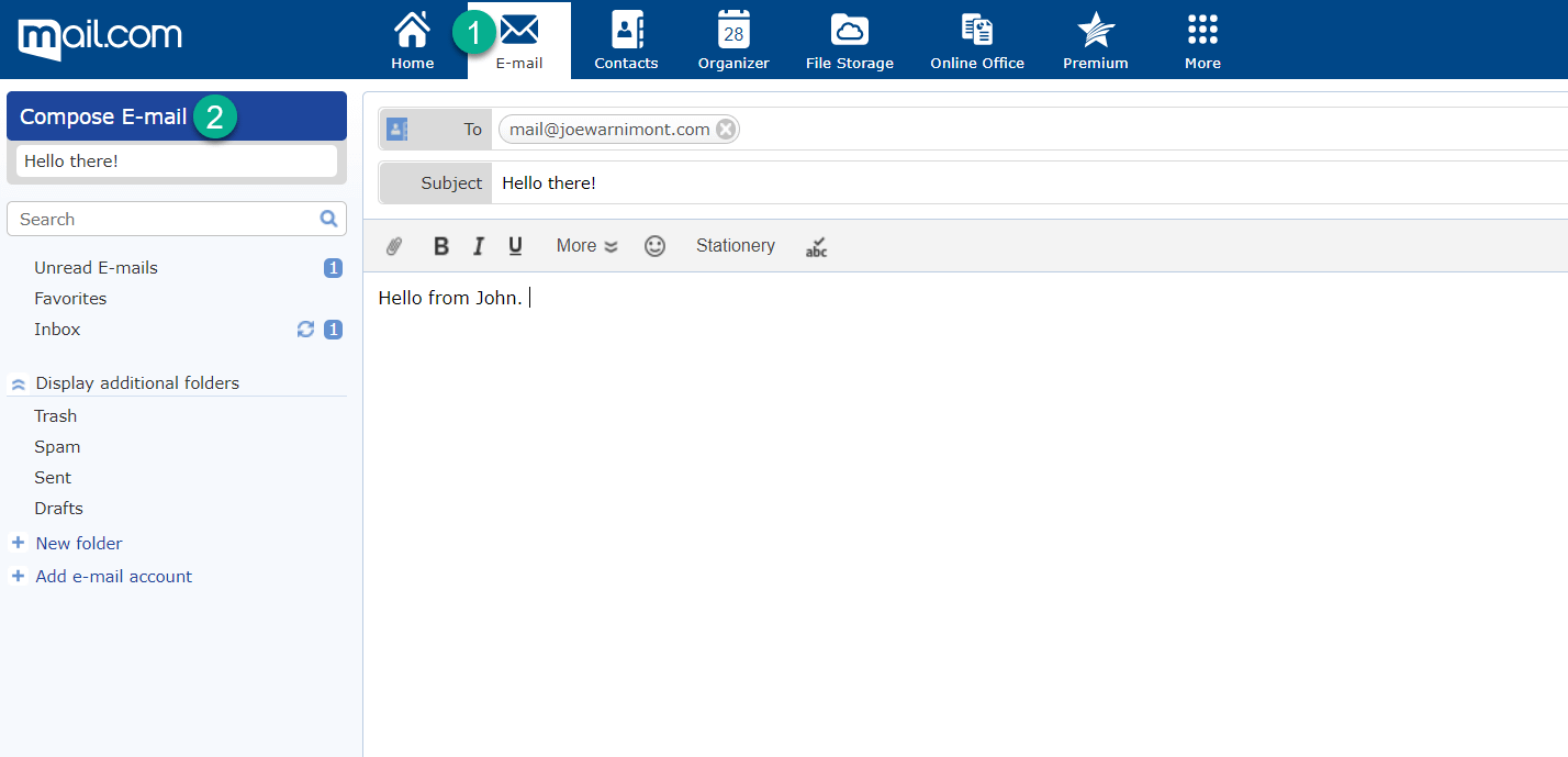 sending an email