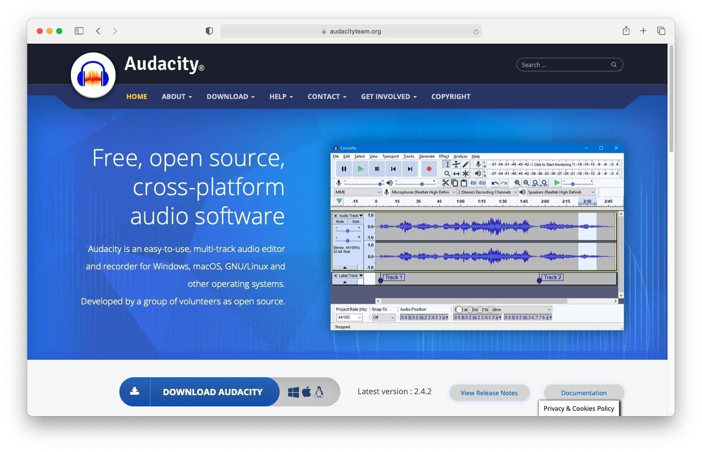 Audacity is a free software editing option for podcasters