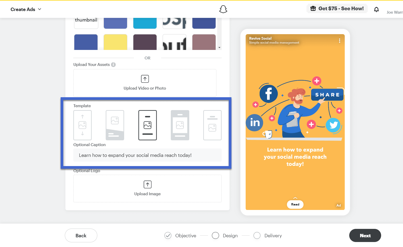 templates for Snapchat Advertising