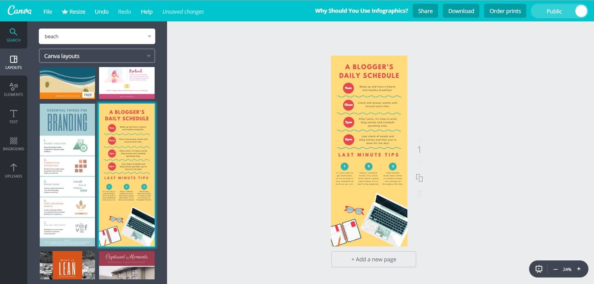 how to make infographics with Canva