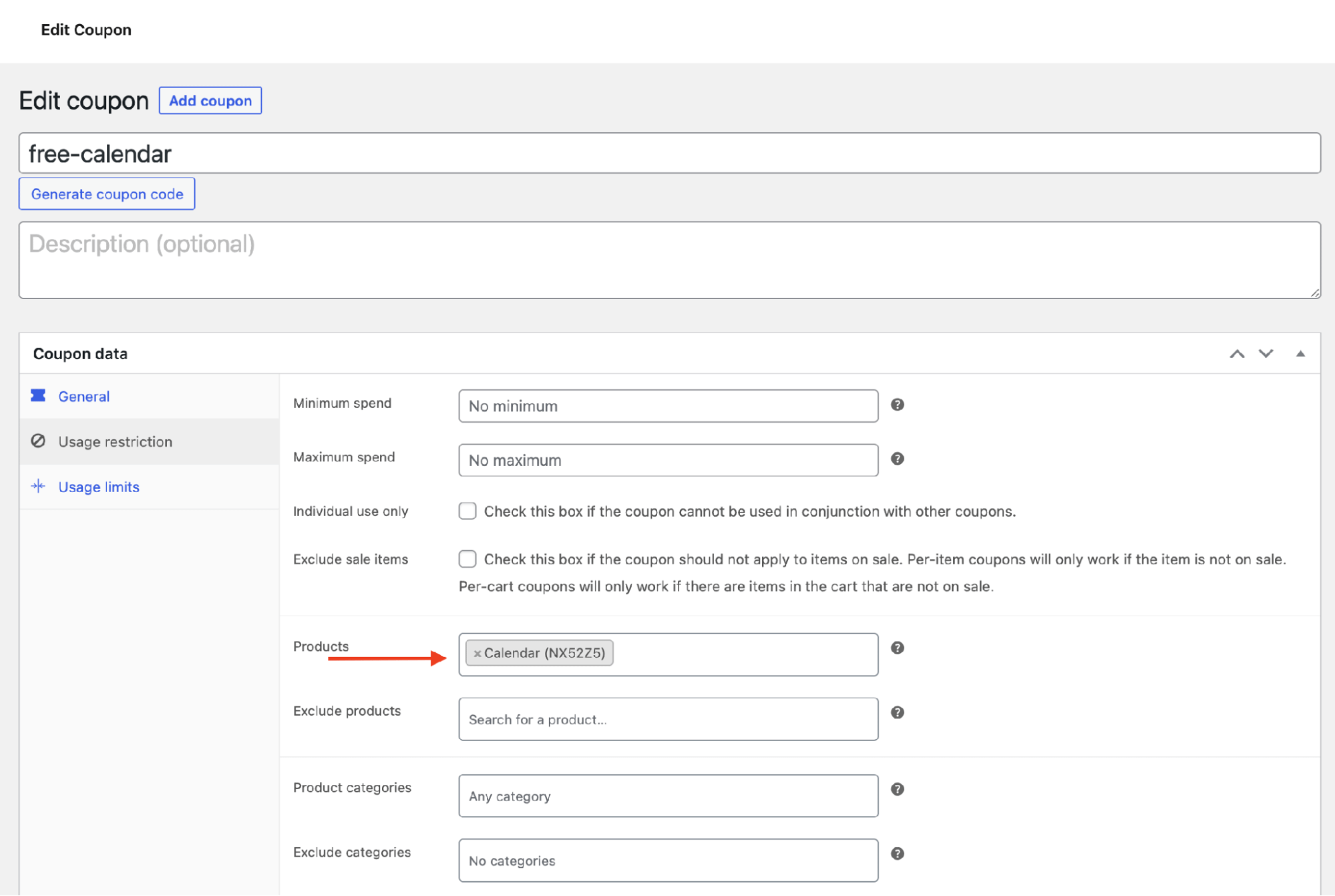 Sparks plugin edit coupon usage restriction