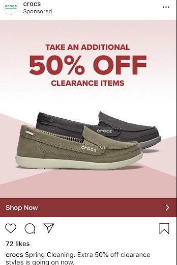 Instagram ads Crocs