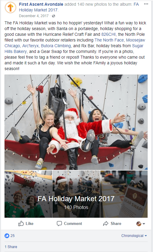 climbing gym facebook promotion
